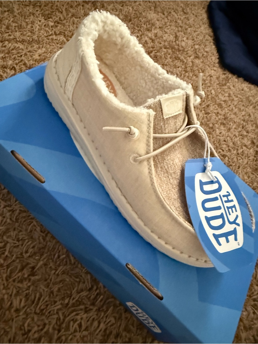 Hey Dude Cozy Slip-On Shoe in Cream